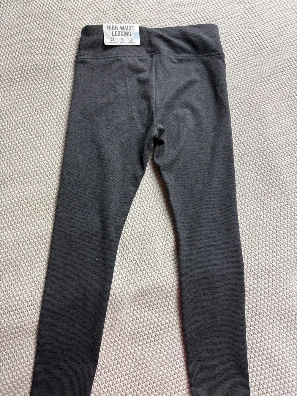 Bundle Justice Black Girls' Leggings with Gray Logo Patch